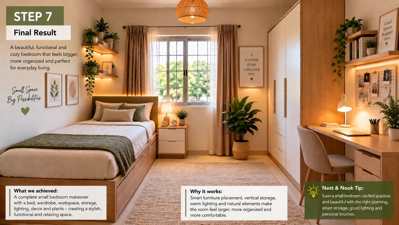 Small bedroom makeover final result